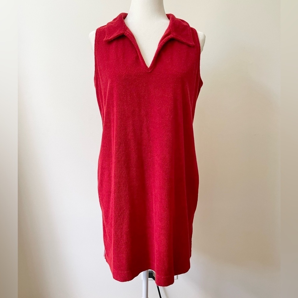 Sundry Loop Terry Courtside Dress Red Sport Dress NWT Size M Athleisure